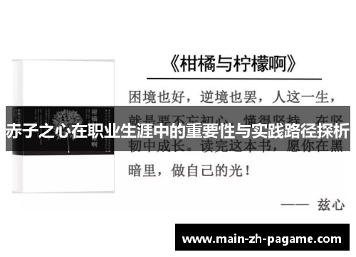 赤子之心在职业生涯中的重要性与实践路径探析